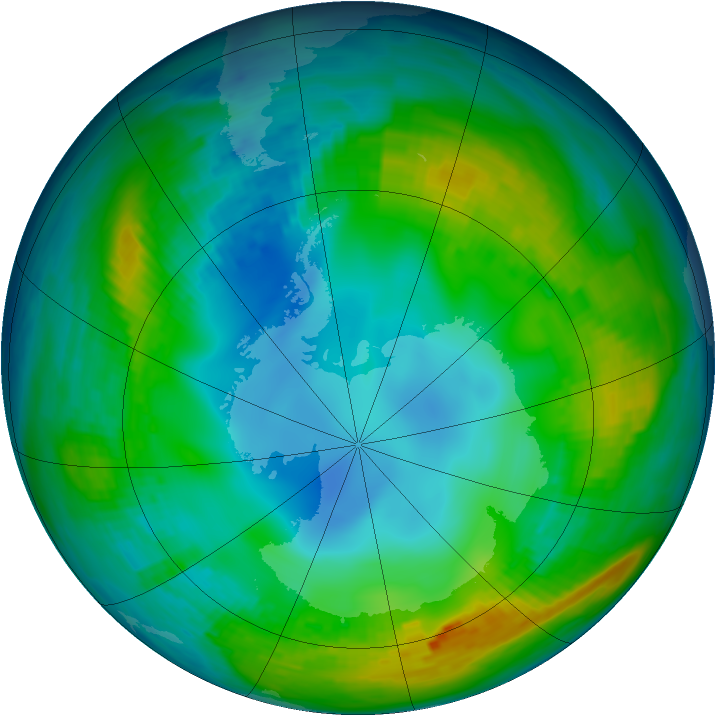Antarctic ozone map for 17 May 1980